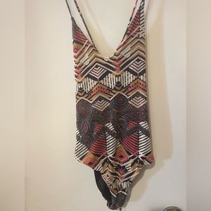 Mika Yoga Wear Wayara one piece swimsuit in Bogota print -size M